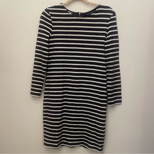 ⭐️ 3/$20 French Connection Navy White Striped 3/4 Sleeve Dress Size 12